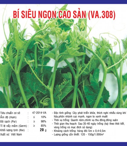 Rau bí siêu ngọn cao sản - Việt á Seeds - Công Ty TNHH Phát Triển Nông Nghiệp Việt Á